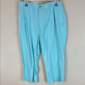 Vintage VINCI Clothiers Light Turquoise textured Cropped Pants Size 16